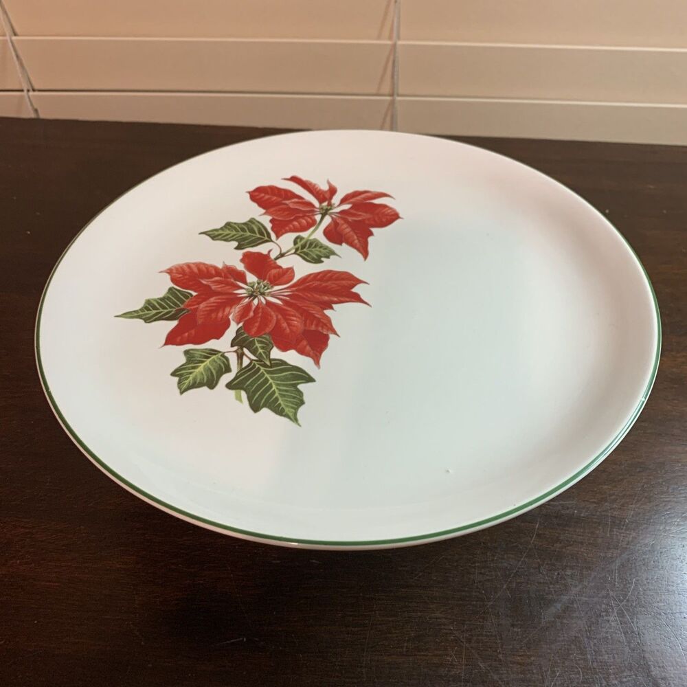 Cuthbertson Poinsettia Cake Pedestal Plate 10”